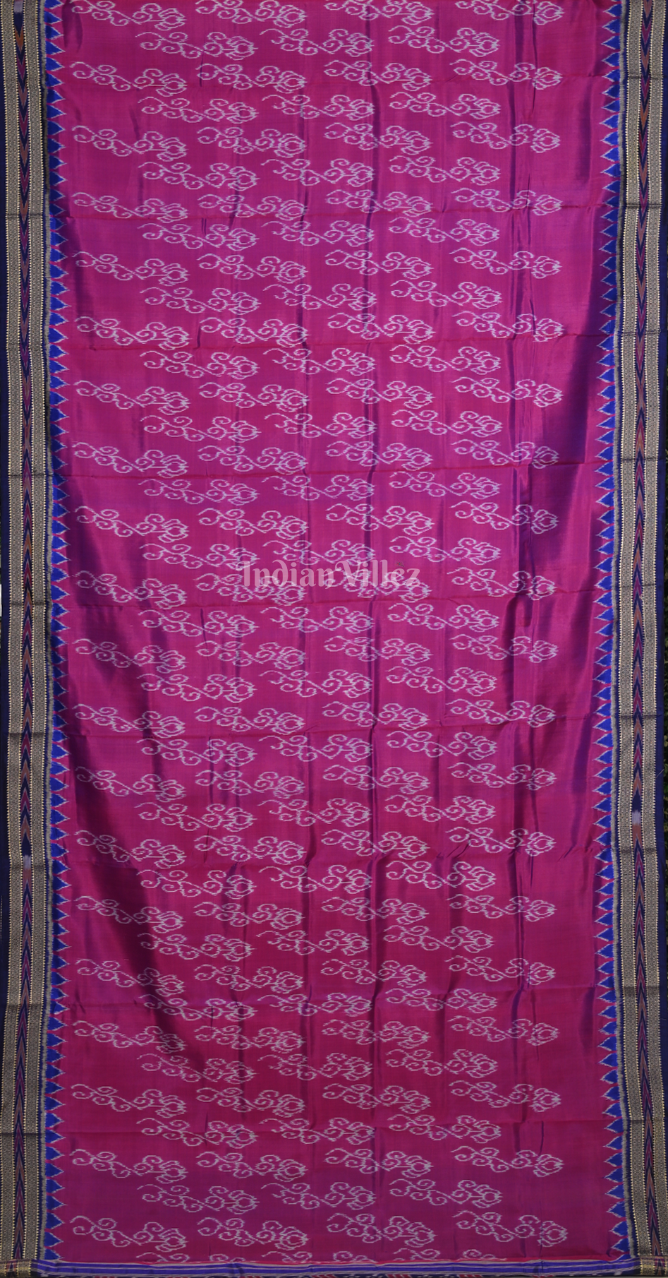 Purple Blue Odisha Ikat Khandua Silk Saree