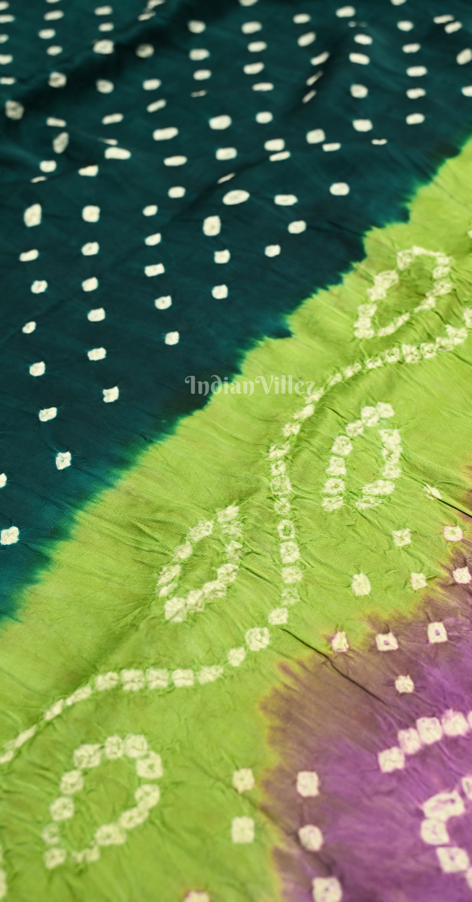 Rama Green with Multi Color Bandhej Gharchola Gaji Silk Saree with Zari Work 