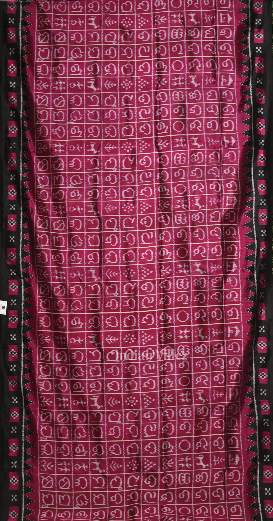 Purple Black Odia Barnamala Odisha Ikat Contemporary Designer Silk Saree