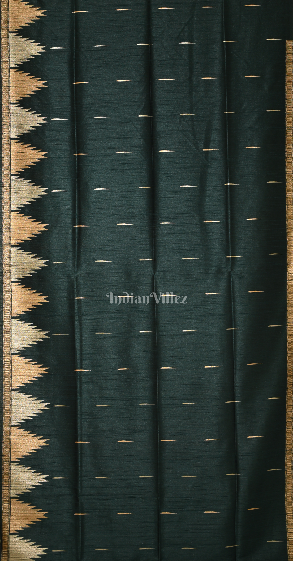 Bottle Green Phoda Kumbha Tussar Silk Saree