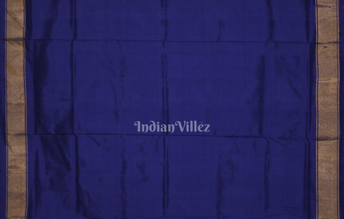 Pink Blue Pochampally Ikat Silk Saree