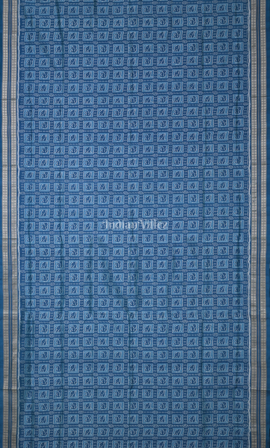 Sky Blue Odisha Ikat Sambalpuri Silk Saree