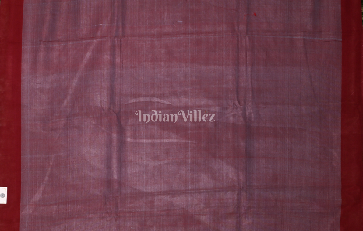Cyan Blue Maroon Fine Gopalpur Tussar Silk Saree