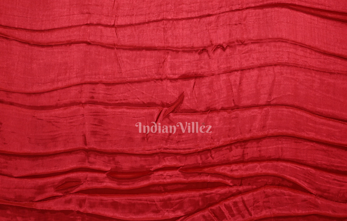 Purple Red Digital Print Gajji Silk Saree