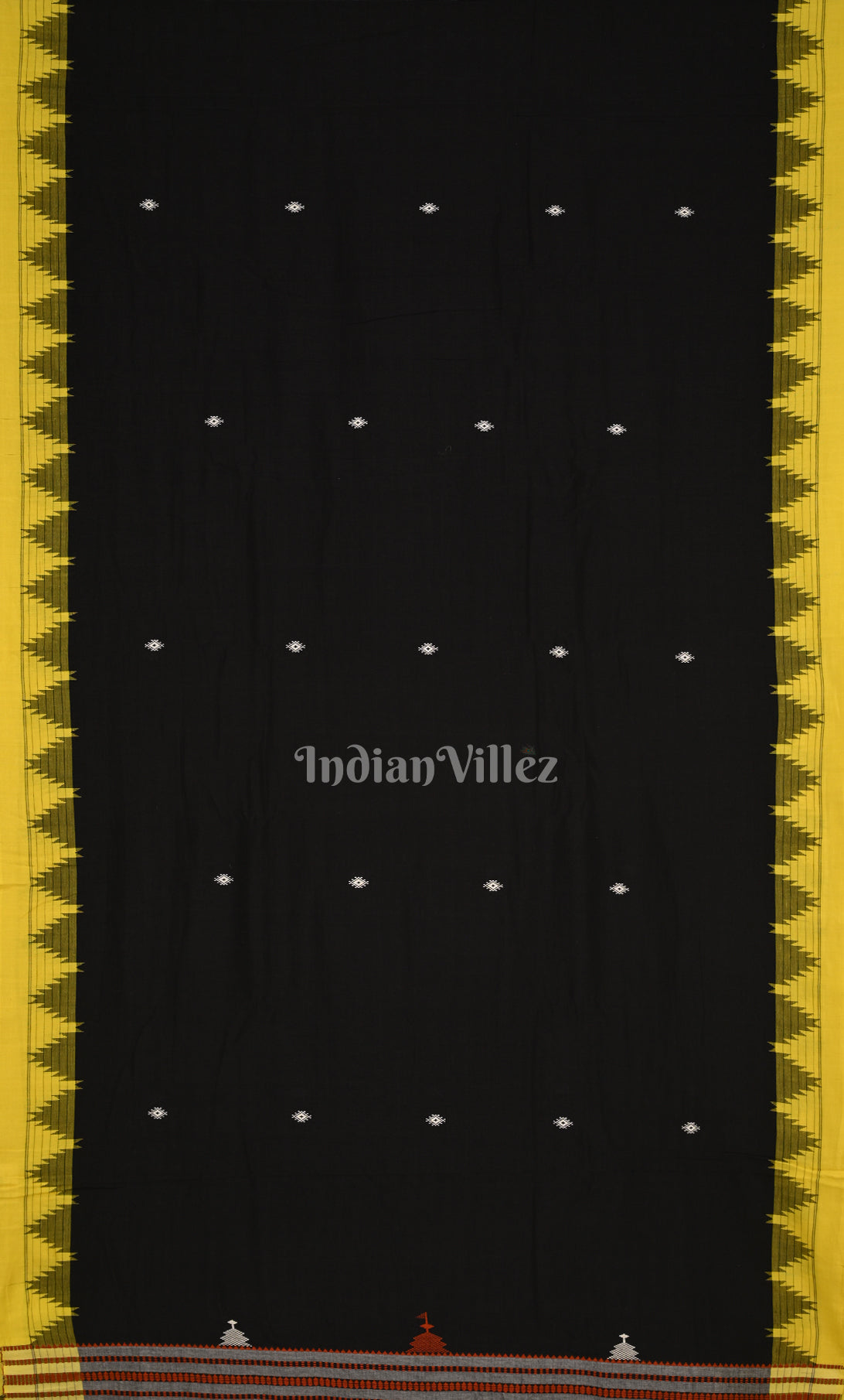 Black Yellow Odisha Handloom Natural Dye Kotpad Tussar Saree