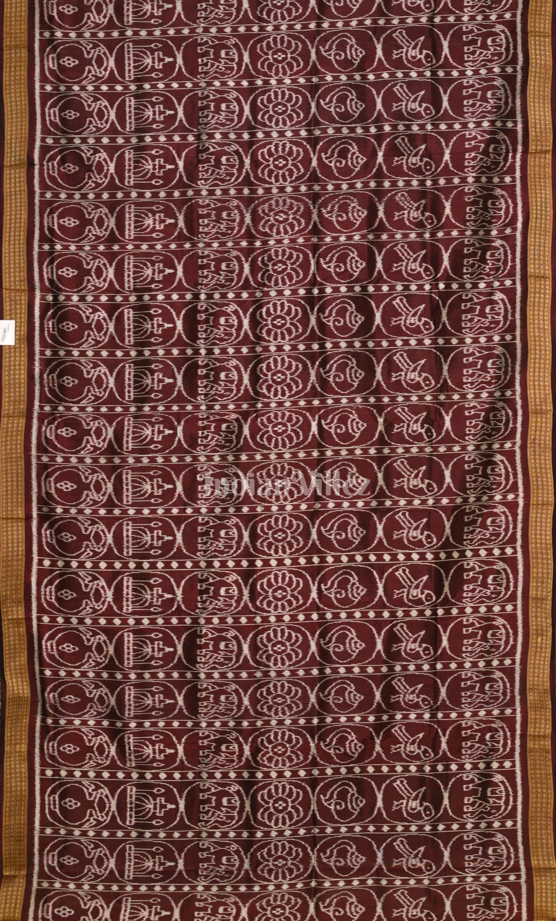 Coffee Odisha Ikat Sambalpuri Silk Saree