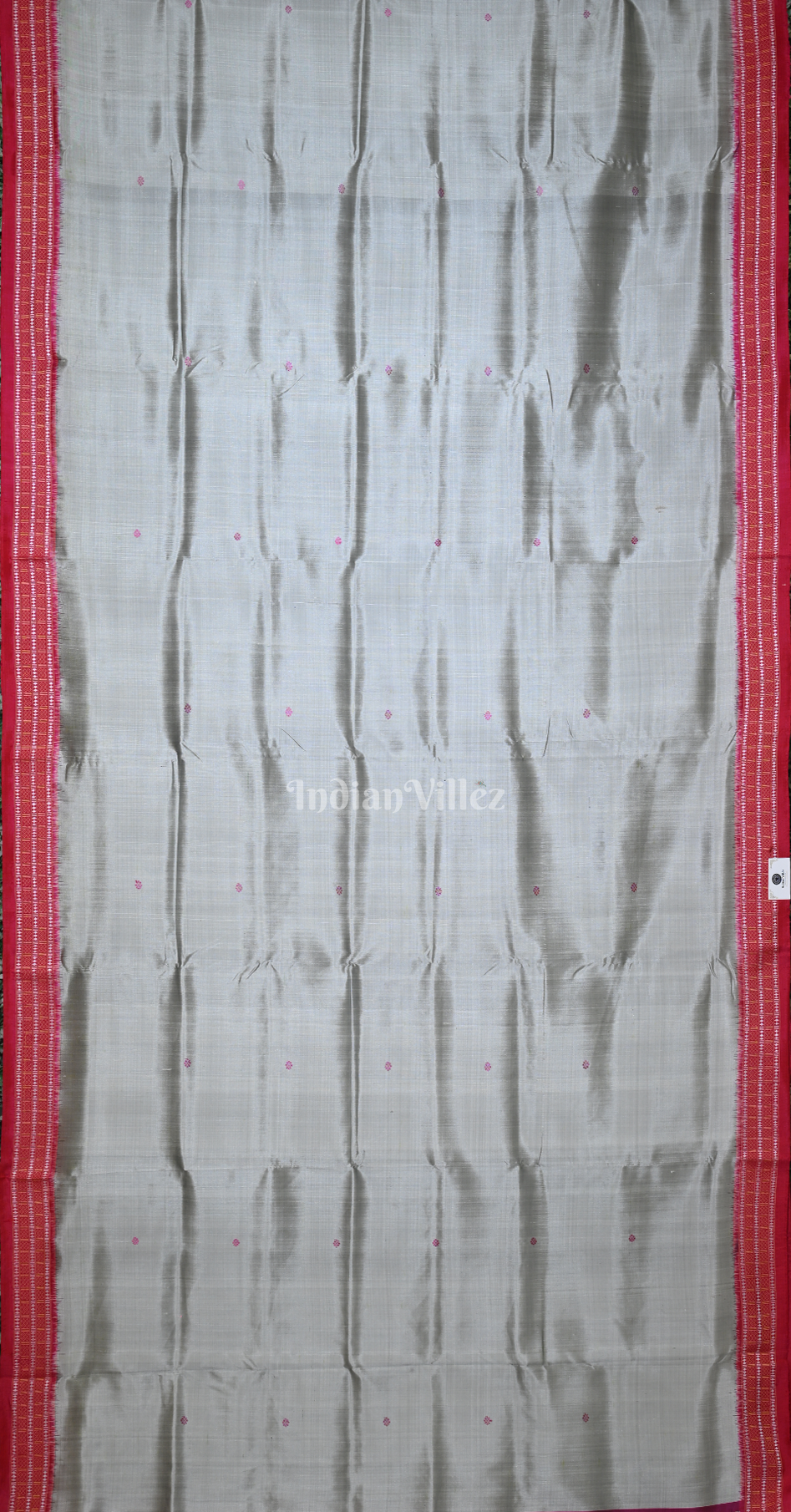 Cement Grey Magenta Pink Siminoi Odisha Ikat Khandua Silk Saree