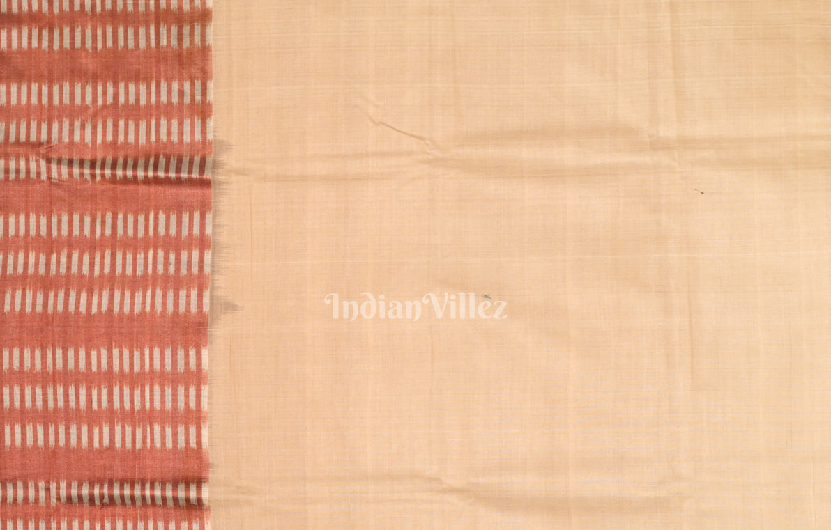 Maroon Beige Gopalpur Tussar Silk Saree 