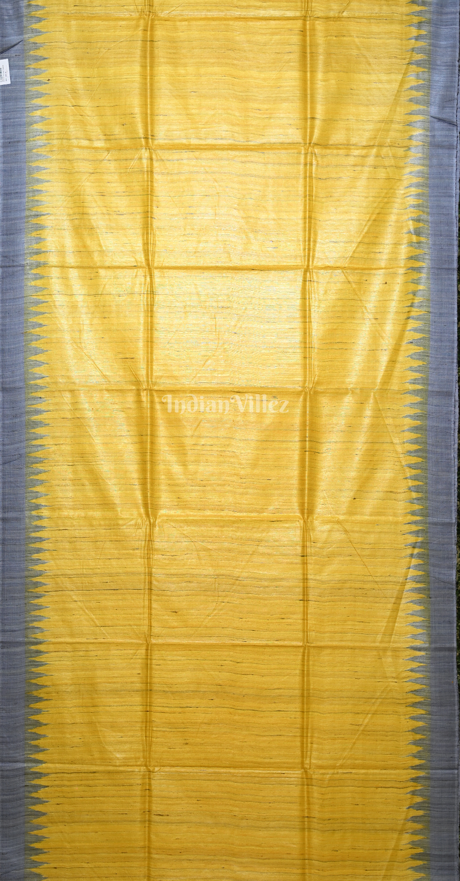 Yellow Light Blue Fine Gopalpur Tussar Silk Saree 