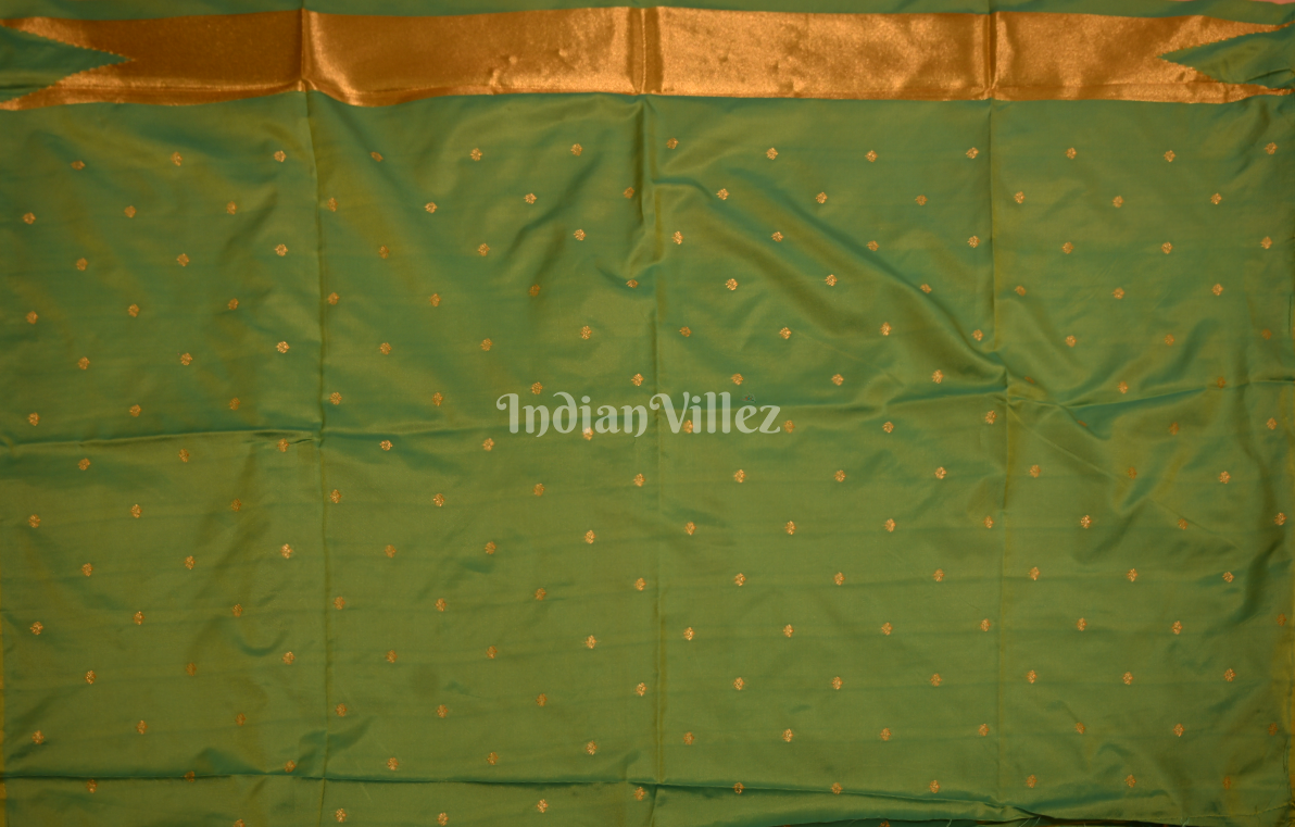 Orange Gold Designer Two Tone Silk Saree With Zari Work 