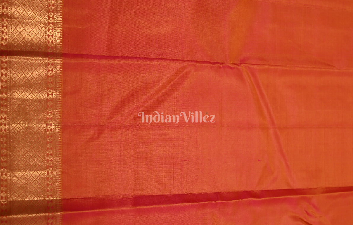 Classic Bridal Red Brocade Pure Kanjivaram Silk Saree with Golden Border