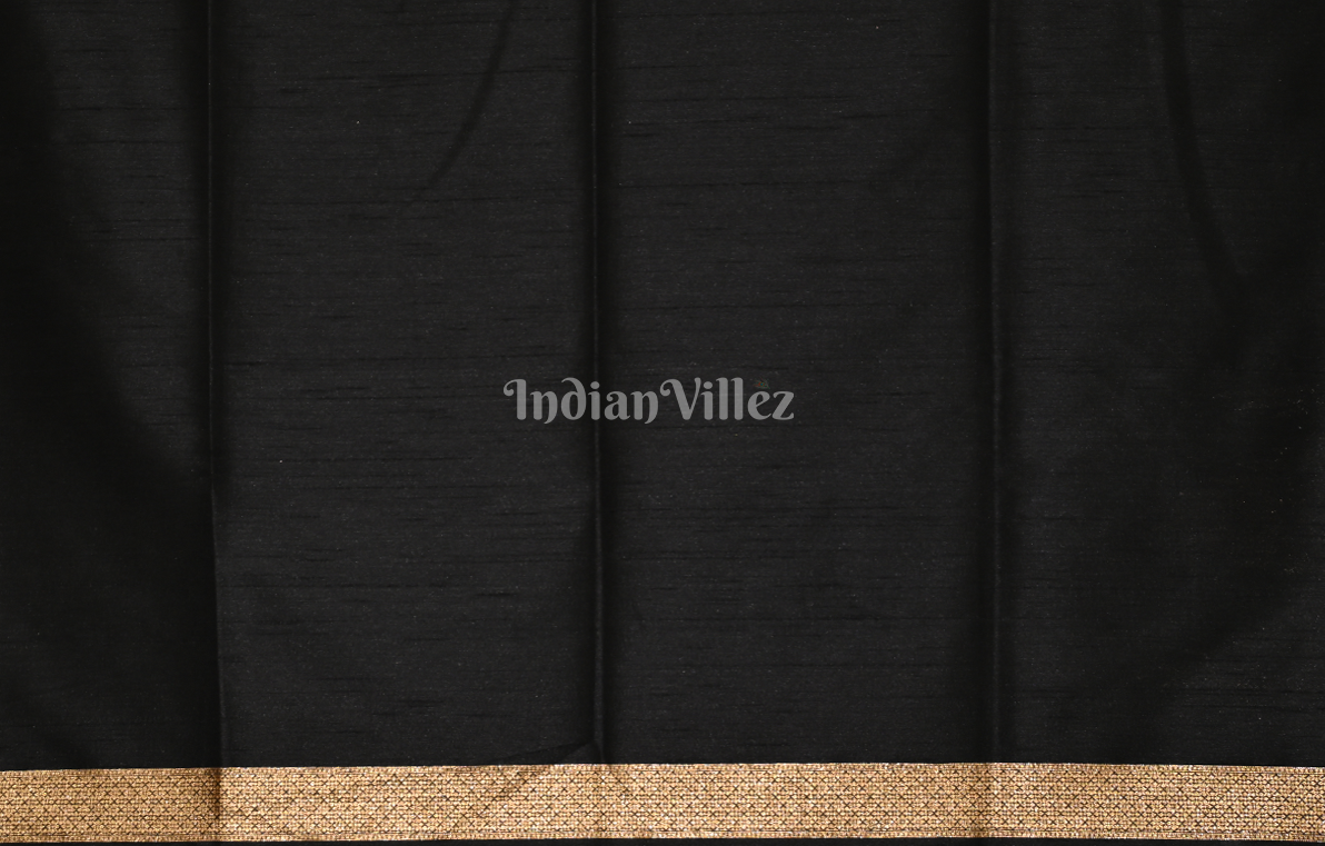 Black Tussar Silk Saree