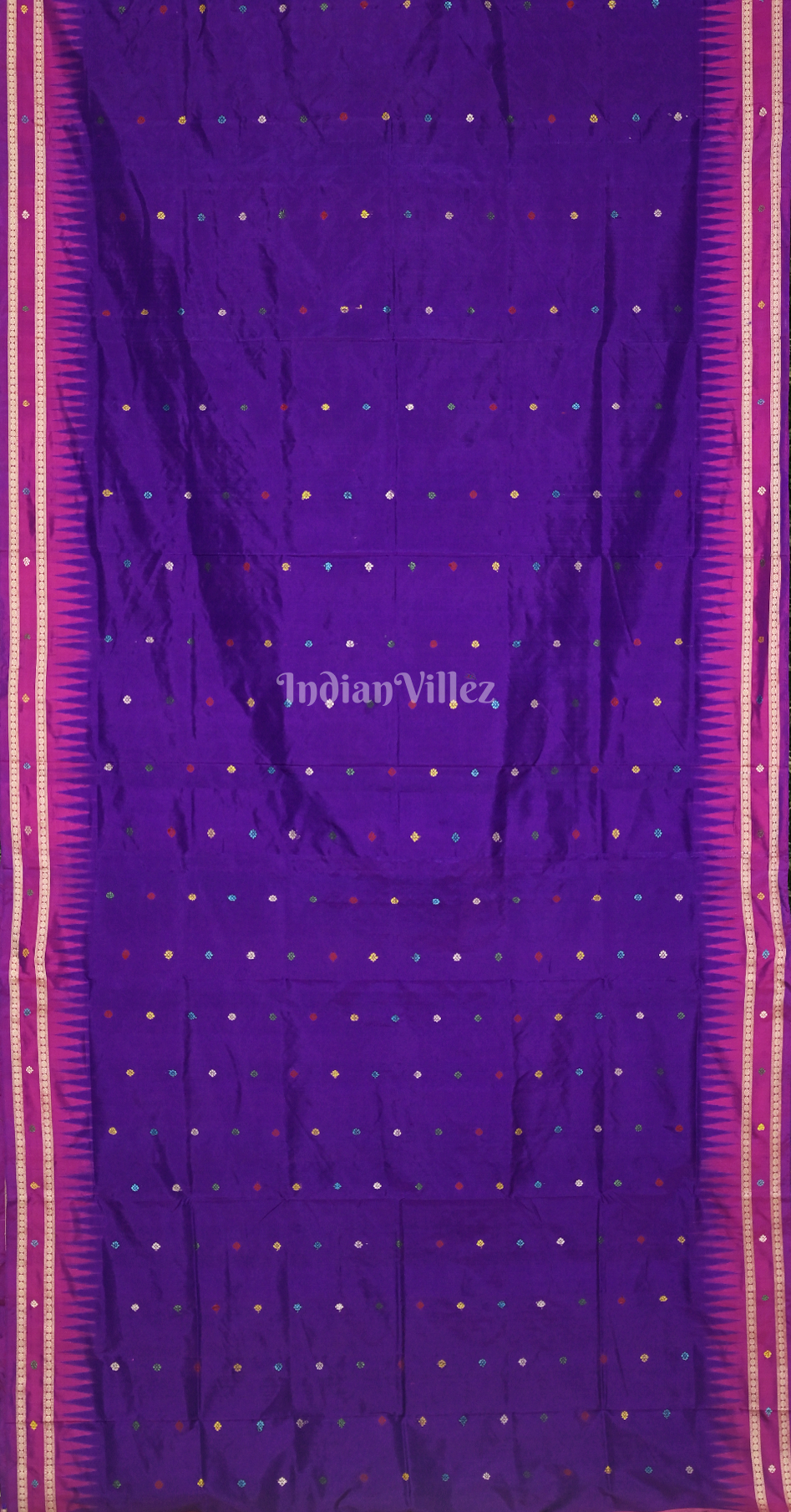 Purple Magenta Pink Dolabedi Odisha Ikat Bomkai Sambalpuri Ikat Silk Saree 