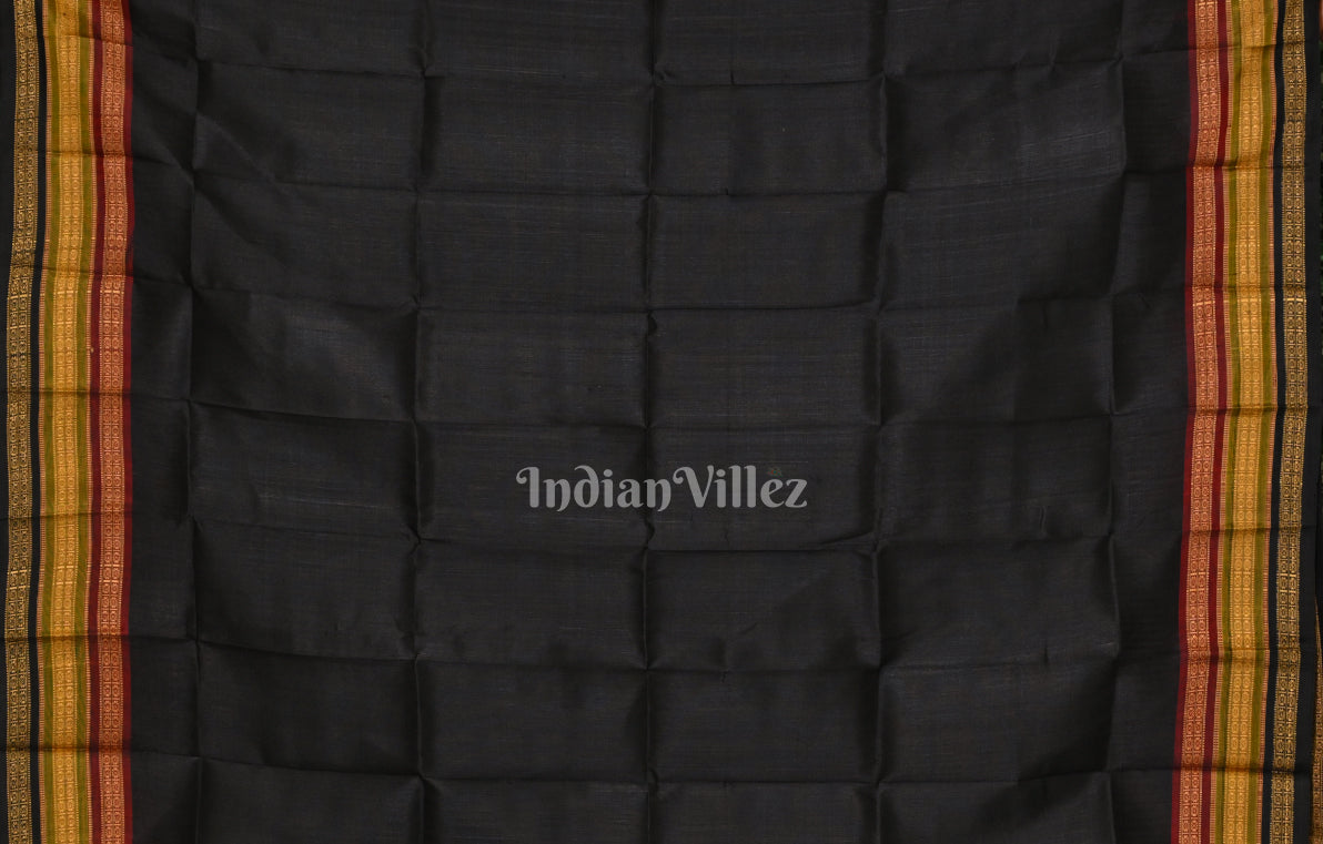 Cement Black Odisha Ikat Kathiphera Khandua Silk Saree