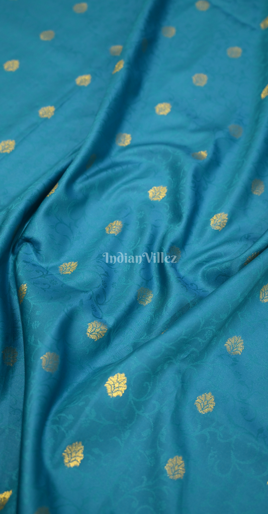 Sky Blue Weaving Silk Saree With Heavy Blouse