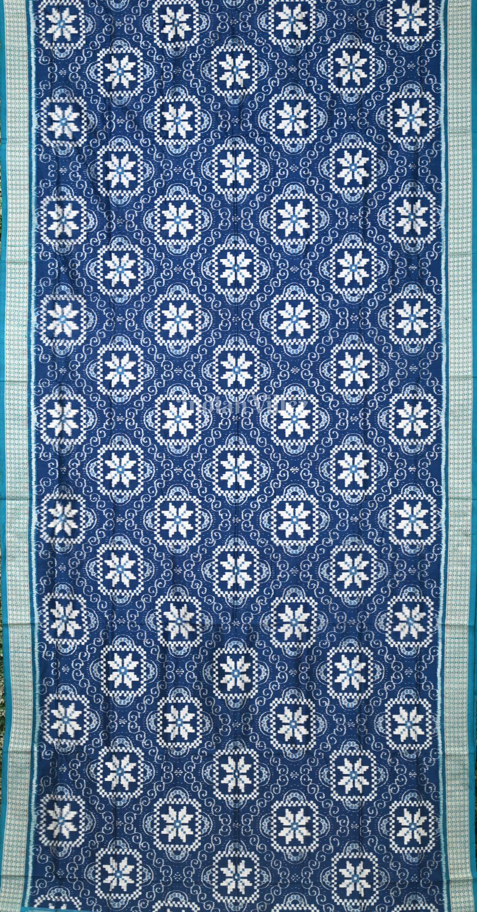 Blue Telia Rumal Odisha Ikat Sambalpuri Silk Saree 