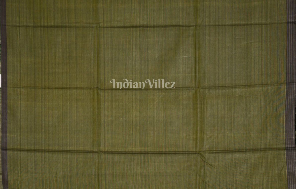 Mehendi Green Fish Motif Fine Gopalpur Tussar Silk Saree 