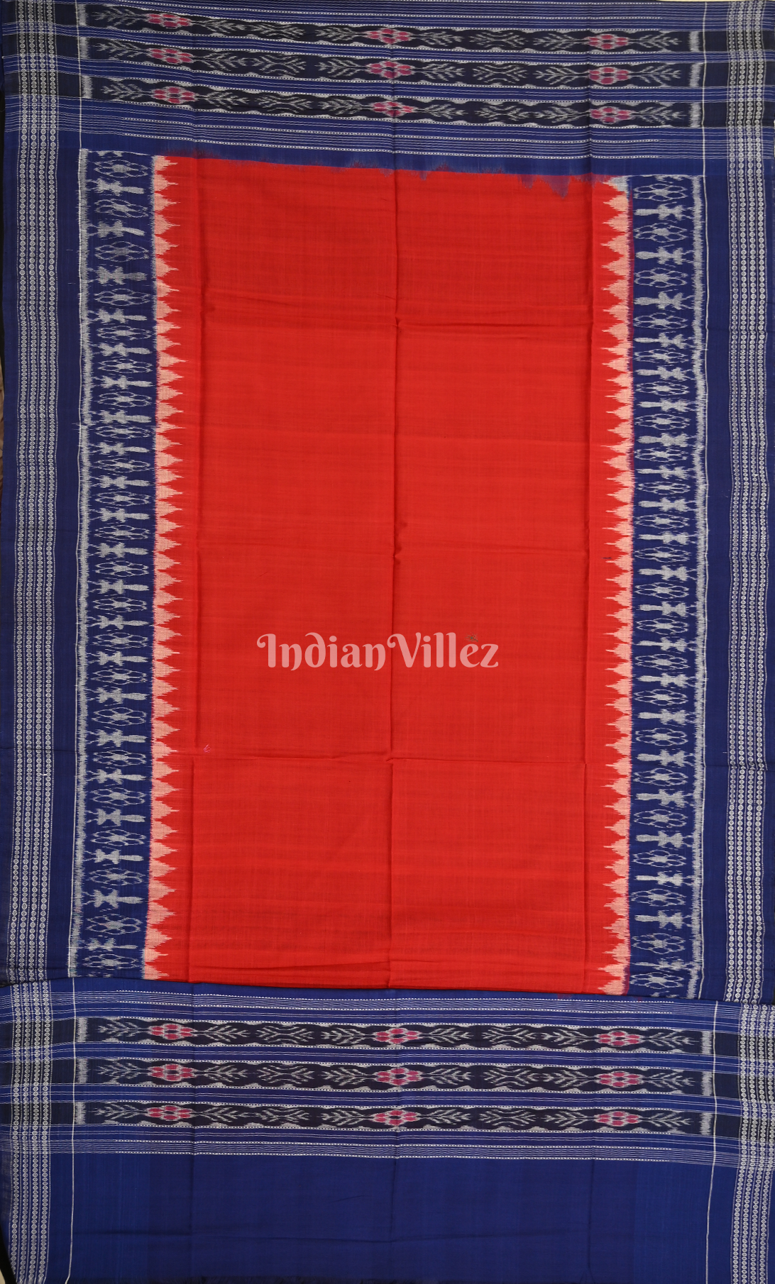 Blue Flower Paspali Odisha Ikat Sambalpuri Dress Set & Dupatta 