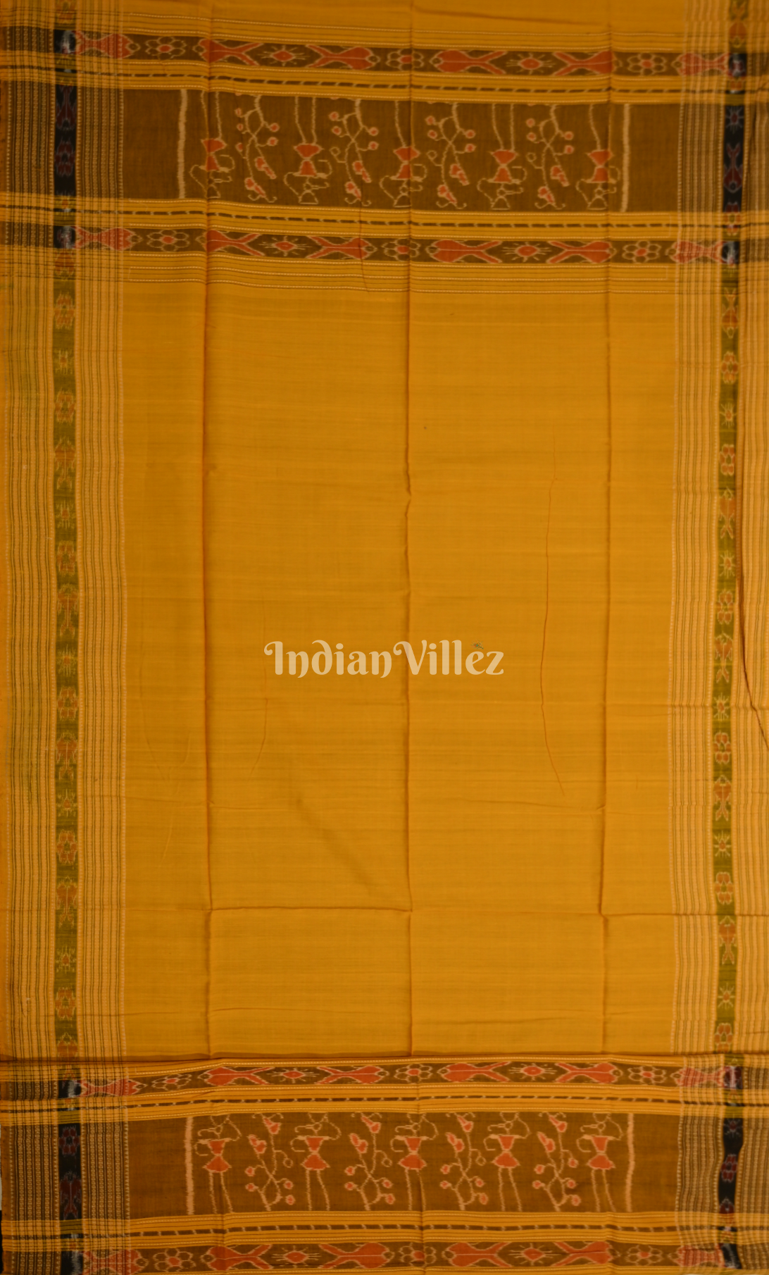 Green Mustard Yellow Paspali Odisha Ikat Sambalpuri Dress Set & Dupatta 