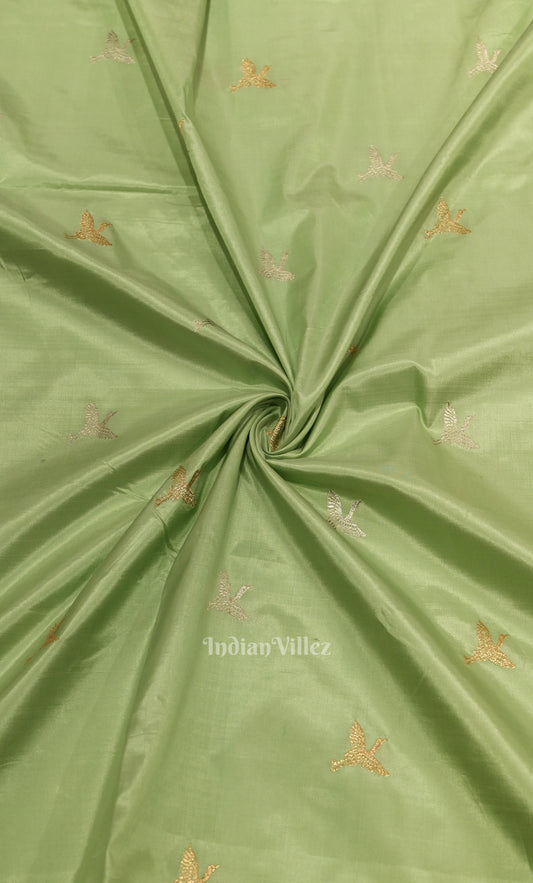 Pista Green Pure Katan Silk Banarasi Saree 