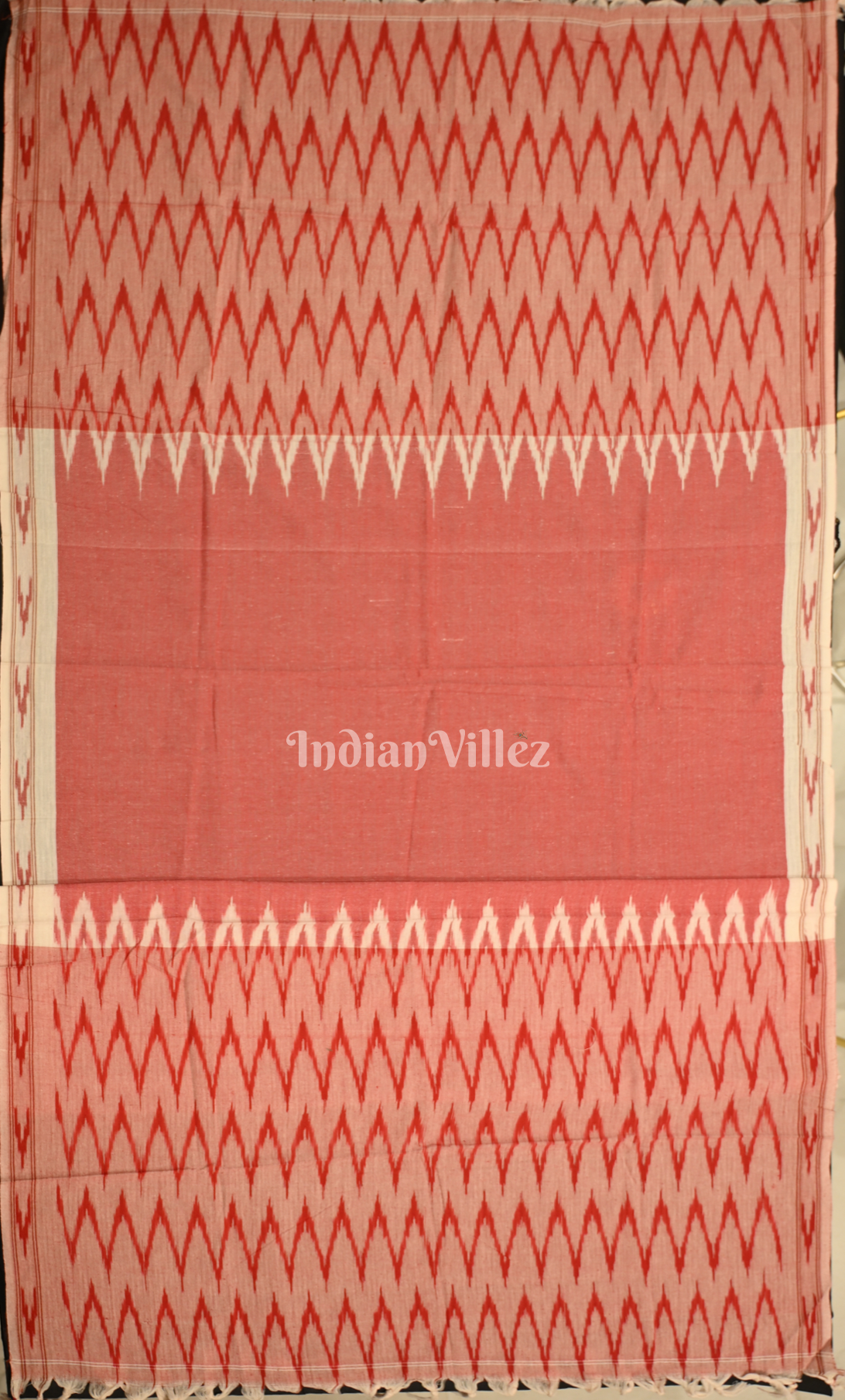 Light Pink Red Pochampally Ikat Cotton Unstitched Suit Sets