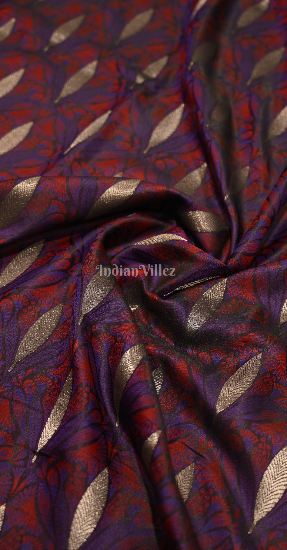 Purple Zari Banarasi Satin Silk Saree