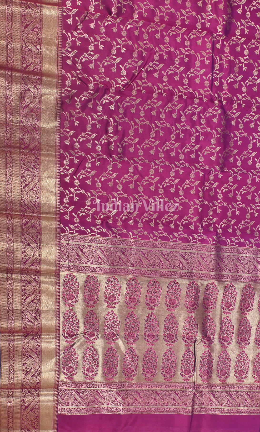 Plum Purple Blue Pure Kanjivaram Silk Saree with Zari Brocade 