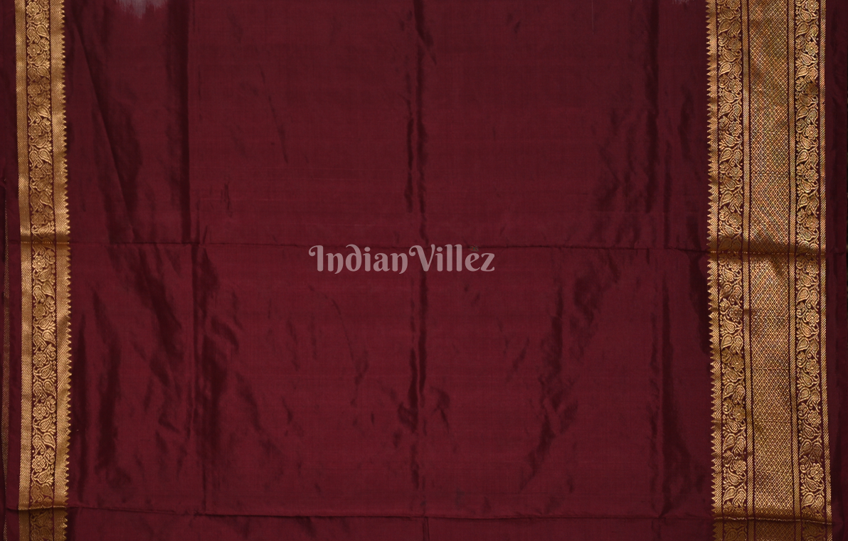 Pink Coffee Pochampally Ikat Silk Saree 