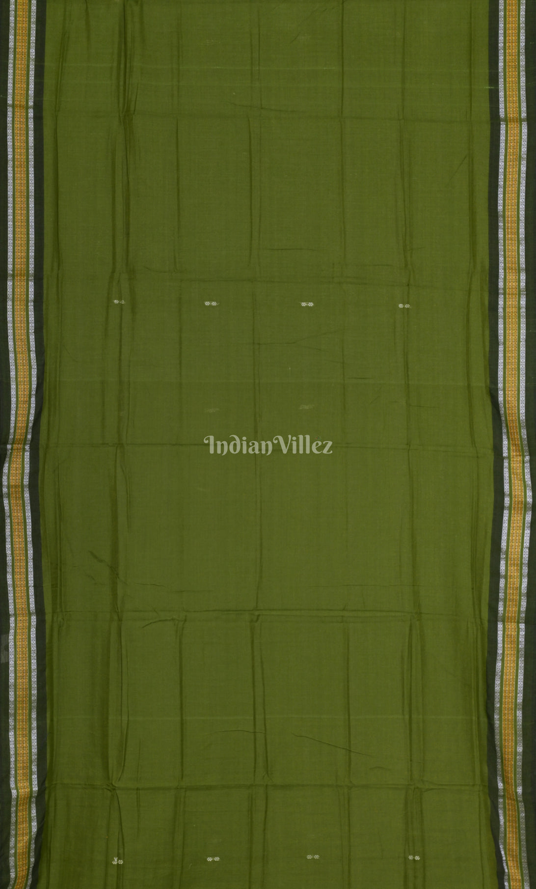 Green Black Odisha Ikat Maniabandha Cotton Saree 