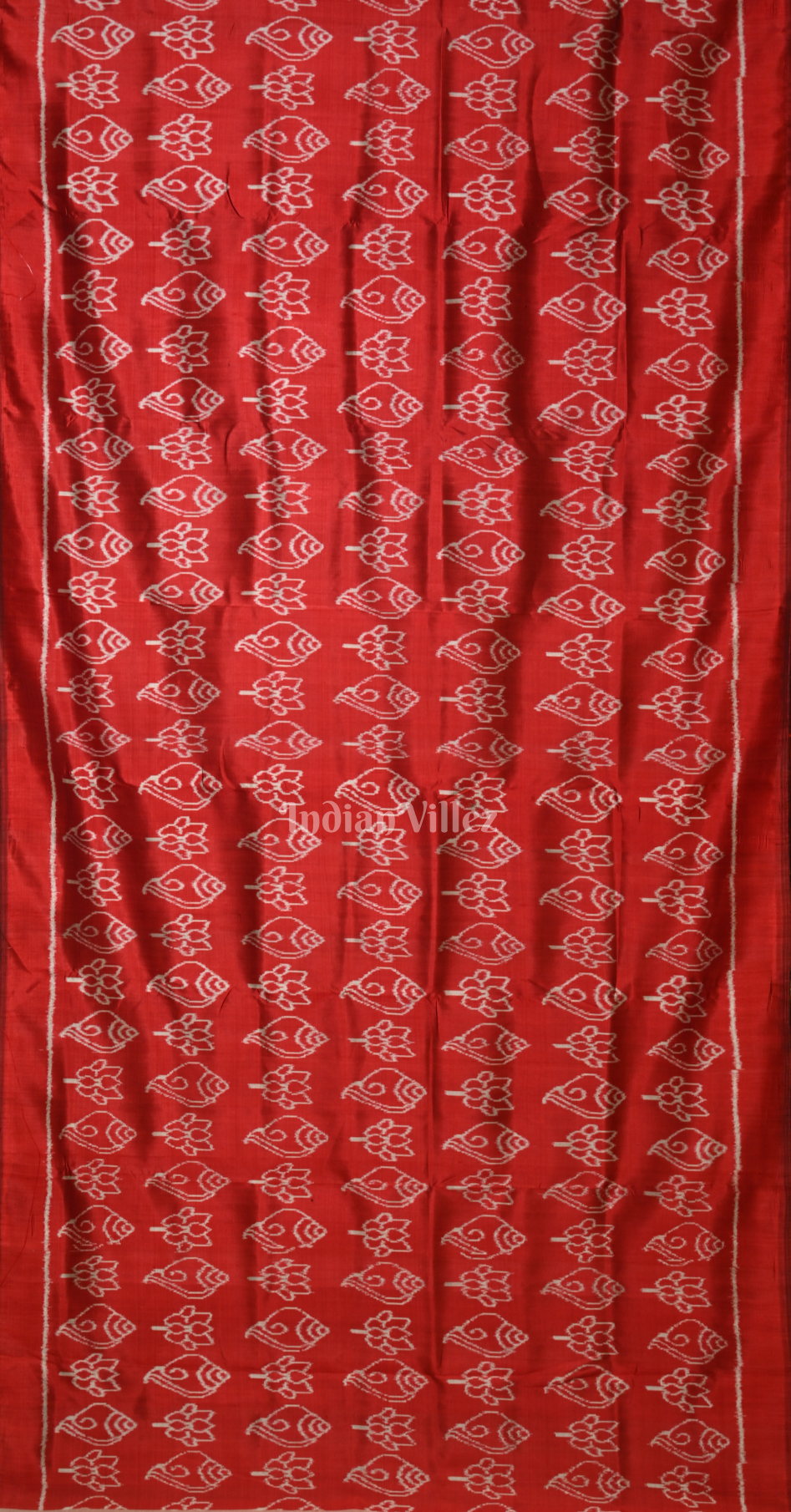 Red Maroon Sankha Padma Motif Contemporary Designer Silk Saree 