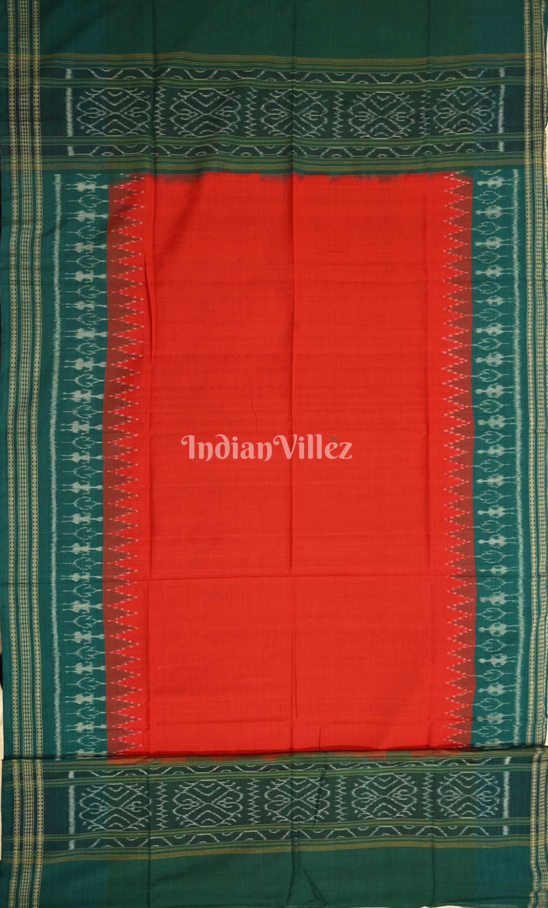 Off White Red Aswini Odisha Ikat Sambalpuri Dress Set & Dupatta 