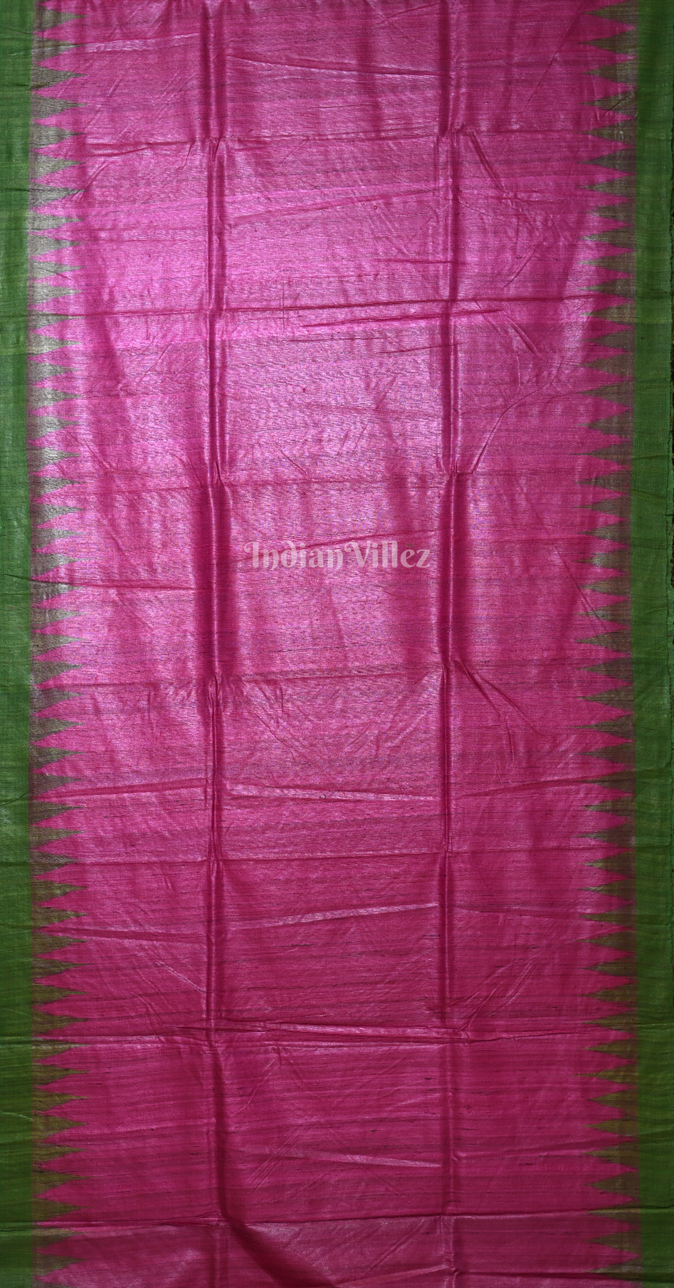 Magenta Pink Green Fine Gopalpur Tussar Silk Saree 