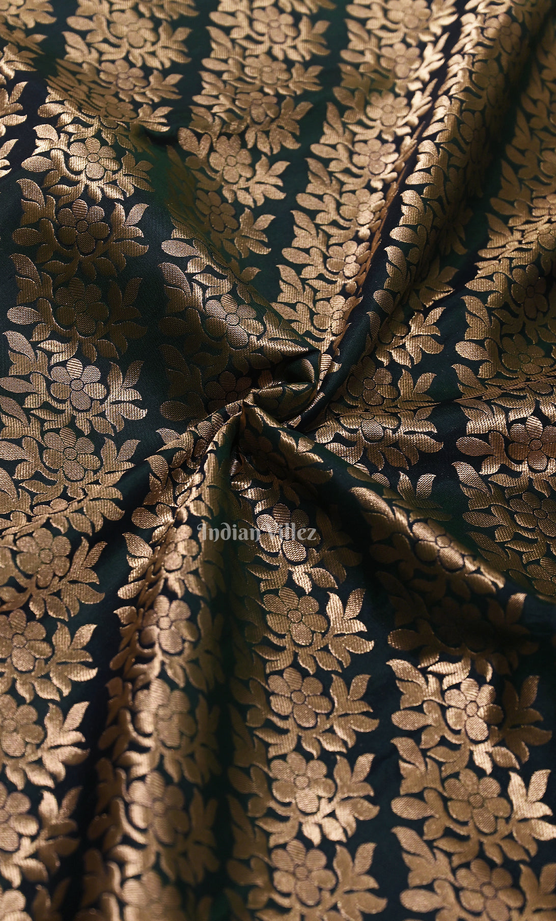 Bottle Green Pure Brocade Kanjivaram Silk Saree