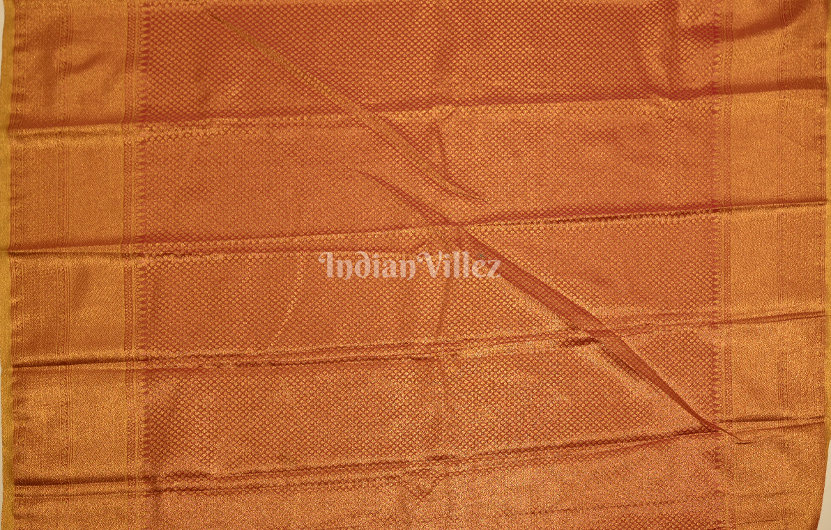 Exclusive Peach Pink Floral Pure Kanjivaram Tissue Silk Saree
