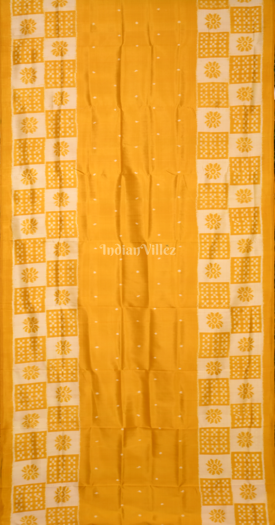 Mustard Yellow Pasapali Scot Contemporary Designer Silk Saree with Elephant Anchal