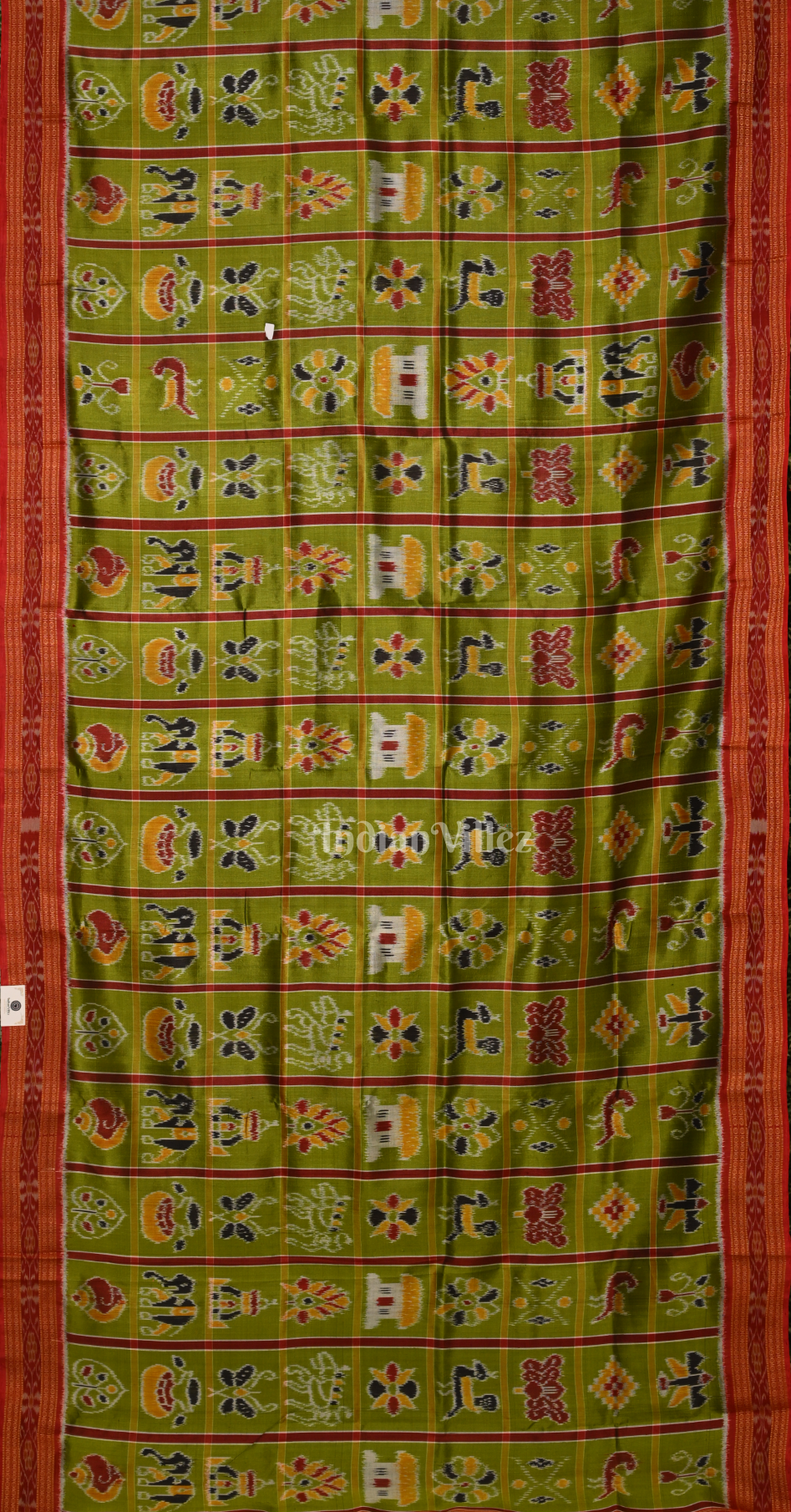 Mehendi Green Nabakothi Odisha Ikat Khandua Silk Saree