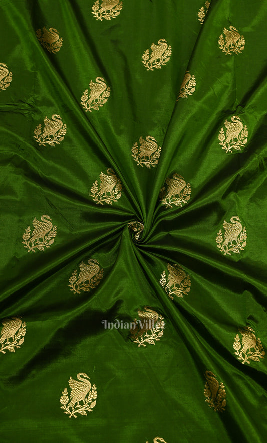 Green Pure Katan Silk Banarasi Saree 