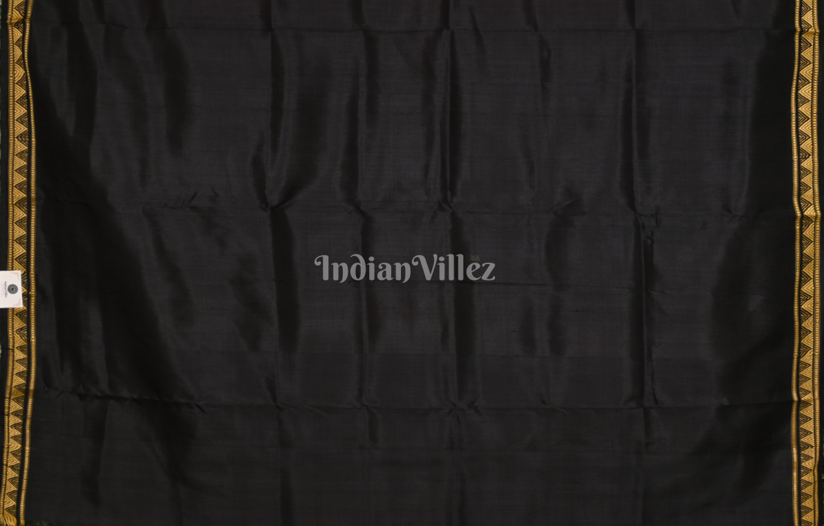 Red Black Butti Design Odisha Ikat Khandua Silk Saree 