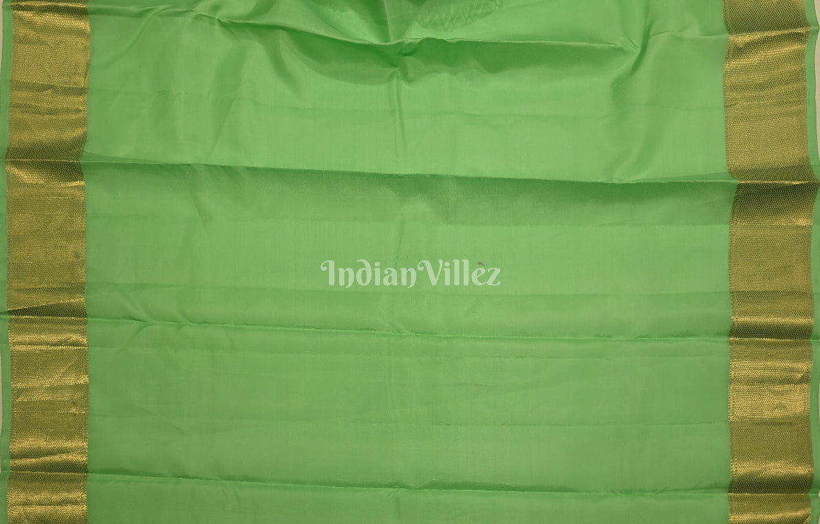 Parrot Green Brocade Pure Kanjivaram Silk Saree 