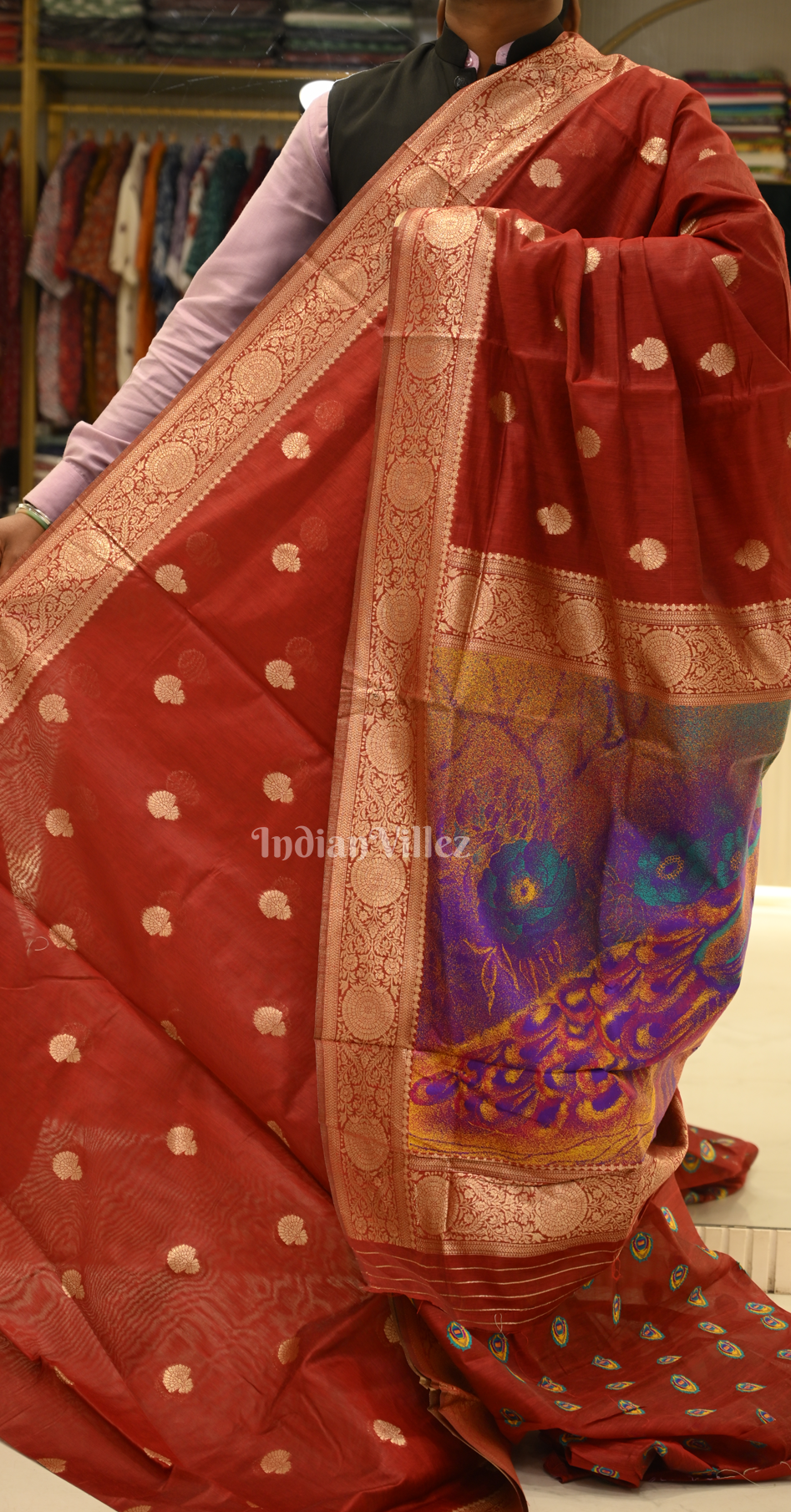 Maroon Modal Silk Saree 
