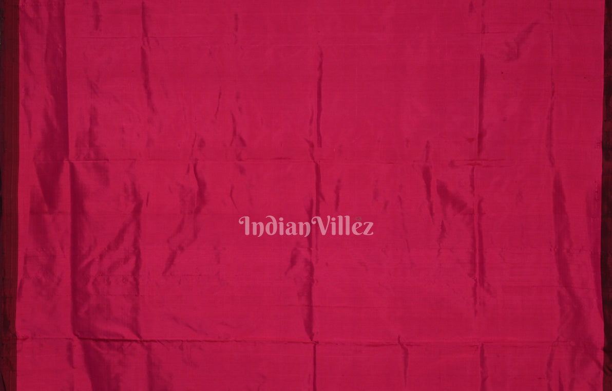 Pink Red Pochampally Ikat Silk Saree 