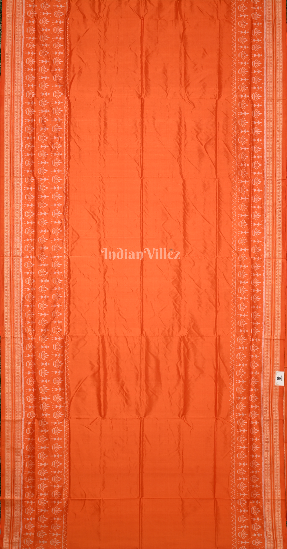 Exclusive Orange Tribal Theme Odisha Ikat Sambalpuri Silk Saree 