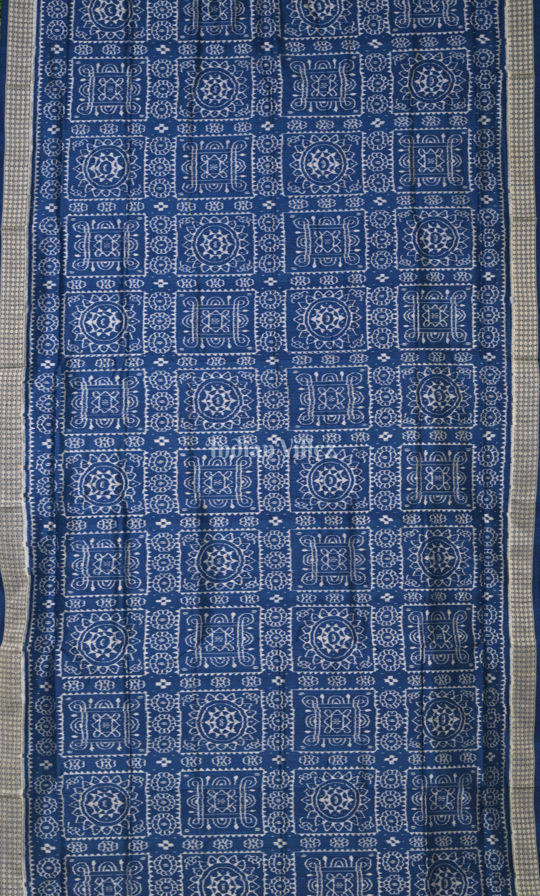  Blue Jhoti Theme Odisha Ikat Sambalpuri Silk Saree