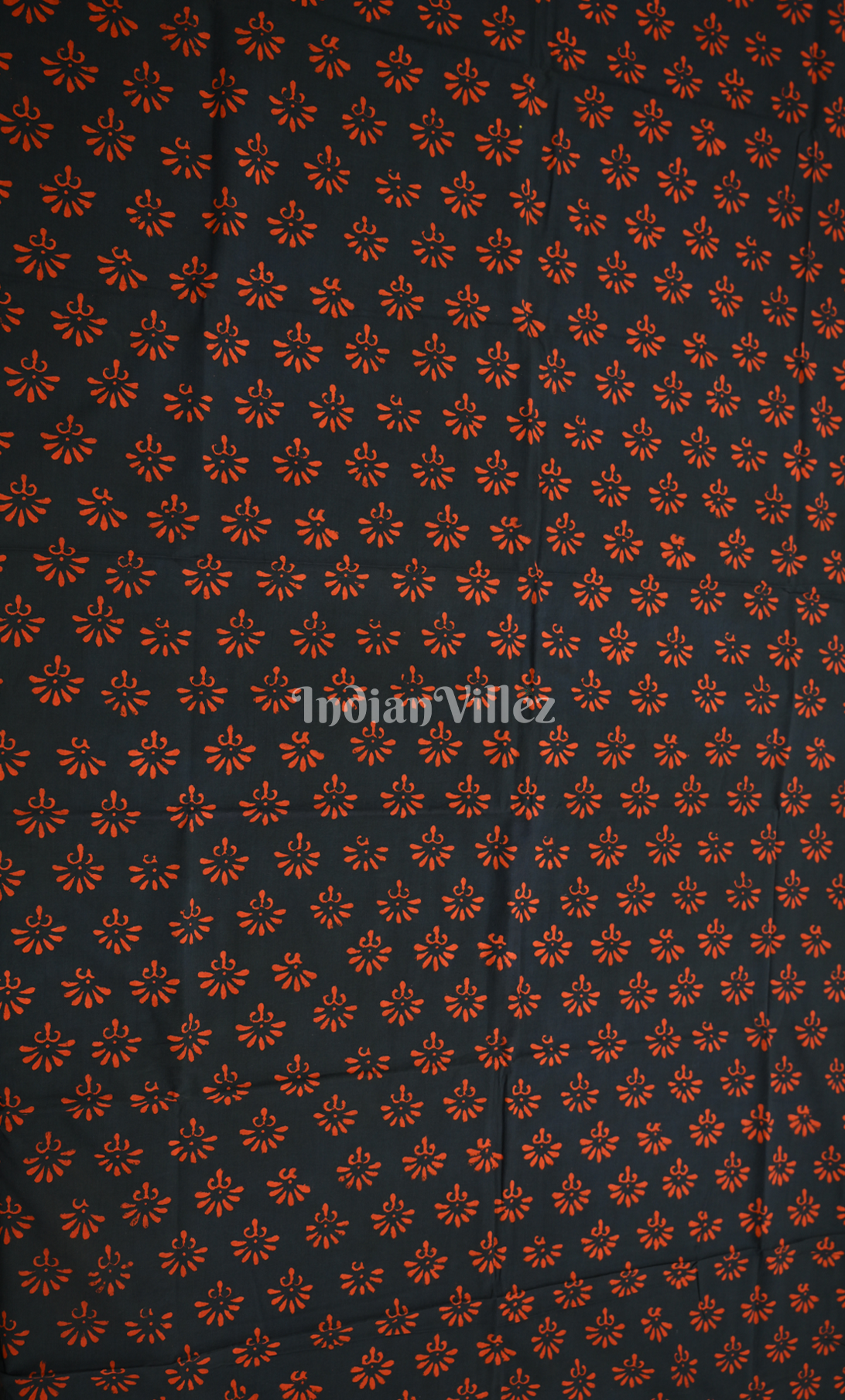 Blue Red Block Printed Cotton Suit Sets
