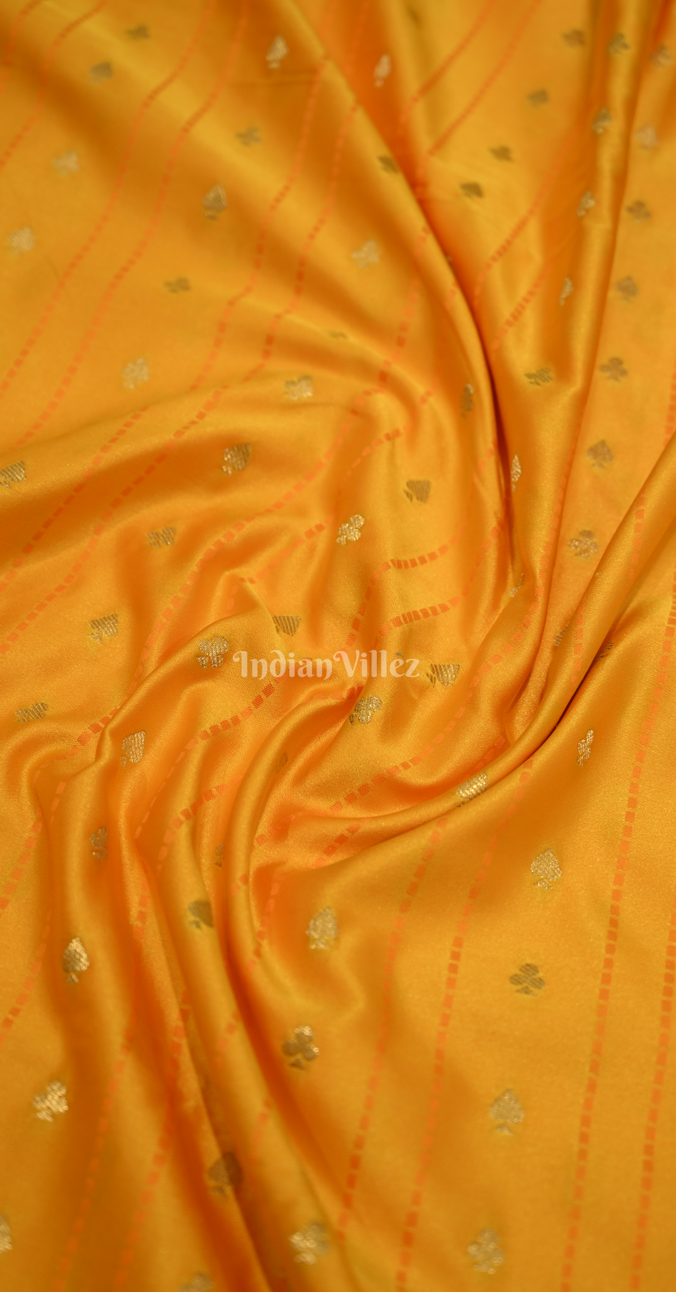 Yellow Zari Satin Silk Banarasi Saree