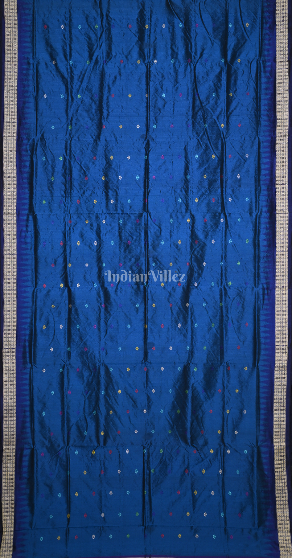Blue Purple Dolabedi Odisha Ikat Bomkai Sambalpuri Ikat Silk Saree