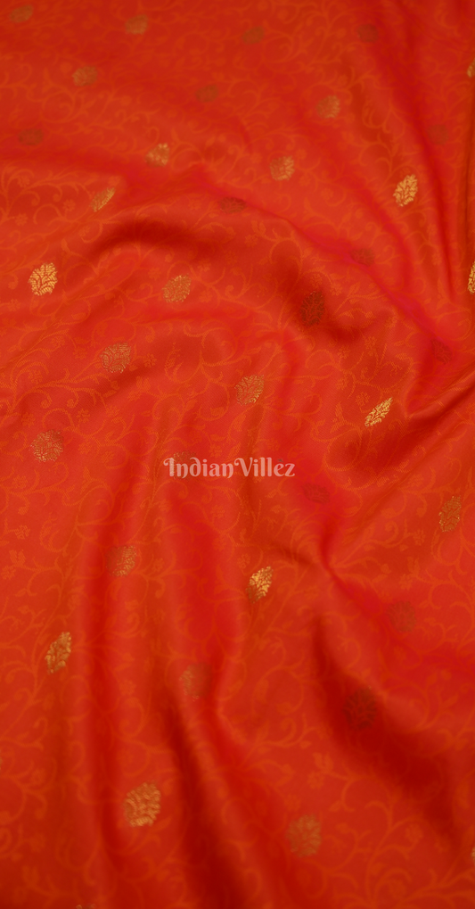 Orange Weaving Silk Saree With Heavy Blouse