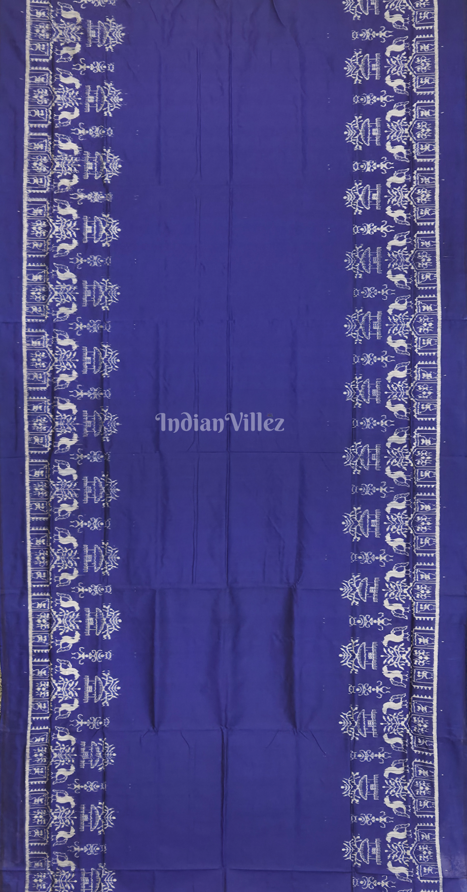 Blue Tribal House Scot Odisha Ikat Contemporary Sambalpuri Silk Saree 
