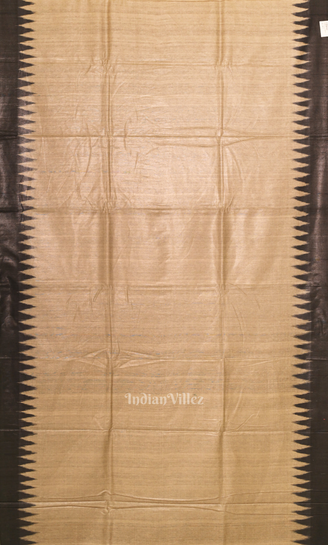 Cream Black Gopalpur Tussar Silk Saree 