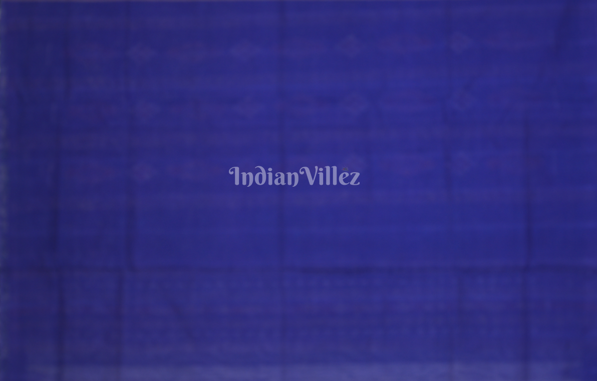 White Blue Buti Sachipar Odisha Ikat Sambalpuri Cotton Saree 